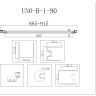Душевая дверь 90 см BELBAGNO UNO-B-1-90-C-Cr